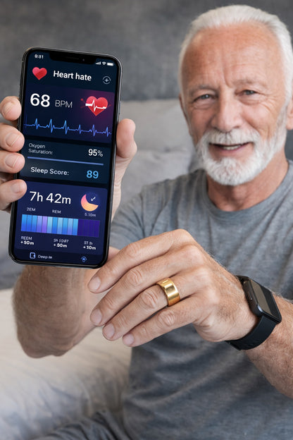 2025 Cardia Ring Blood Pressure Heart Rate Sleep Monitoring  &  Waterproof Multi-Sport Mode Smart ring Man & Women